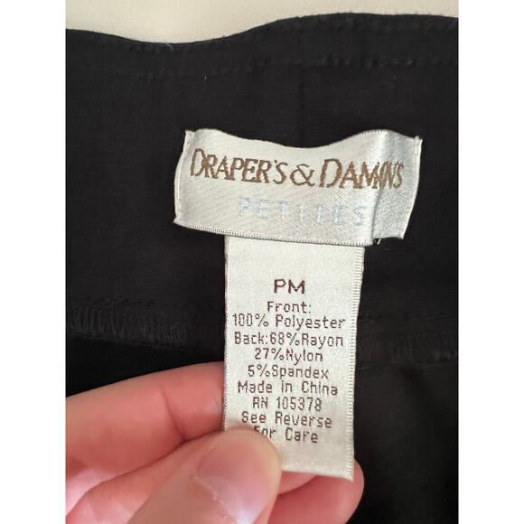 Drapers and Damons MP Red Black Floral Trouser Pants Whimsy Goth Stretch Pull On - Picture 8 of 9